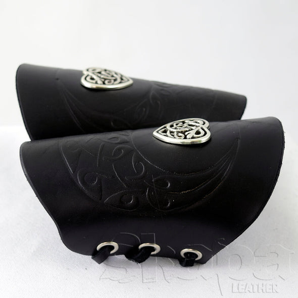 Countess’s Celtic Heart Leather Cuffs