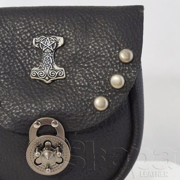 Night Watchman’s Studded Black Leather Pouch