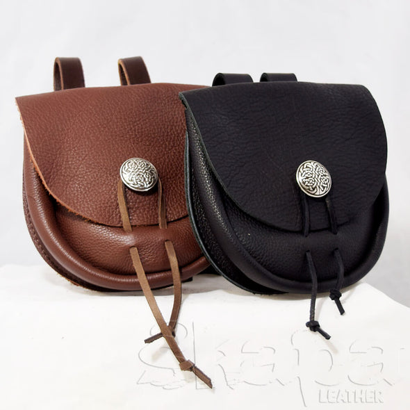 Squire’s Black/Brown Leather Concho Pouch