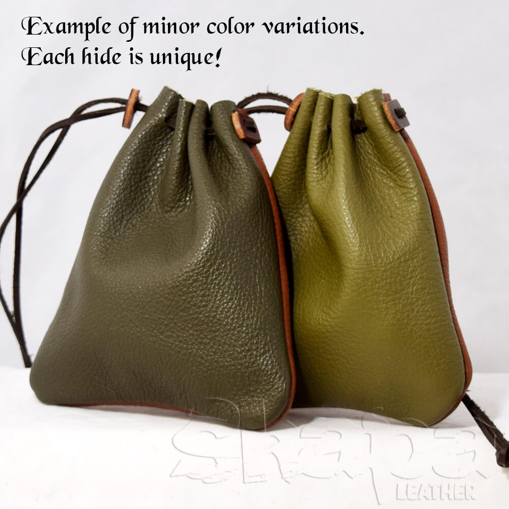 Leather Drawstring Coin Pouch